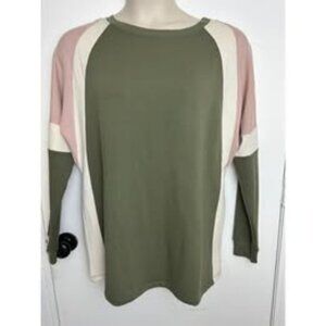 Color block oversized large crew neck pull over extra Fitz & Eddi  #0161